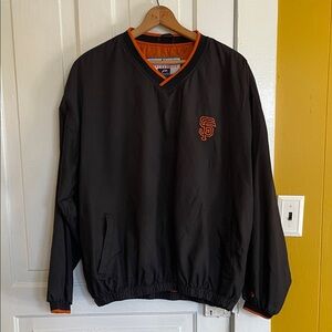 Genuine Apparel San Francisco Giants Men's Black Windbreaker with Orange Accents